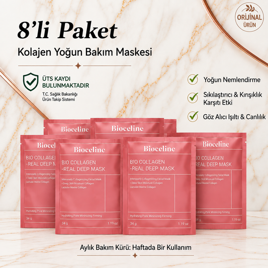 Bioceline Bio Collagen Real Deep Mask 8’Li Paket